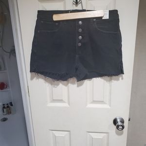 Black Mom Jeans A&F High rise Shorts
